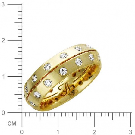 Кольцо с 28 бриллиантами из жёлтого золота 750 пробы (арт. 301158)