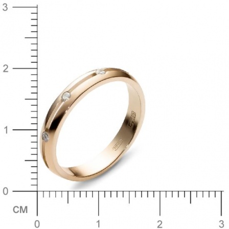 Кольцо с 3 бриллиантами из комбинированного золота (арт. 301166)