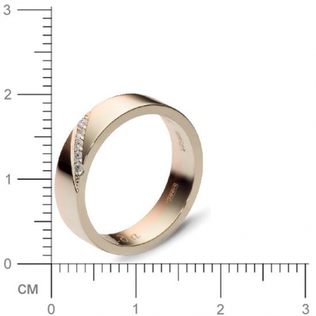 Кольцо с 5 бриллиантами из комбинированного золота  (арт. 301169)