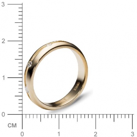 Кольцо с 3 бриллиантами из комбинированного золота 750 пробы (арт. 301181)