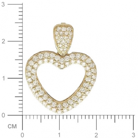 Подвеска Сердце с 81 бриллиантами из жёлтого золота 750 пробы (арт. 301280)