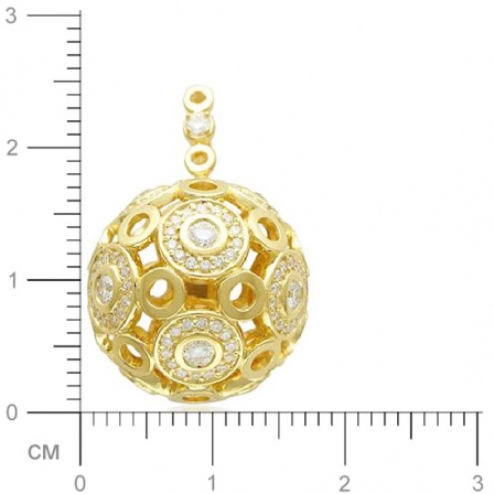 Подвеска Шар с 180 бриллиантами из жёлтого золота 750 пробы (арт. 301282)