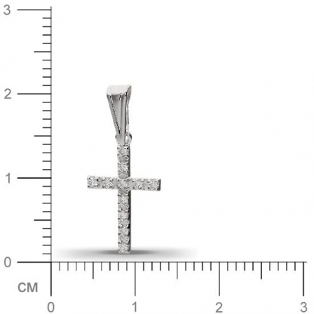 Крестик с 11 бриллиантами из белого золота  (арт. 301406)