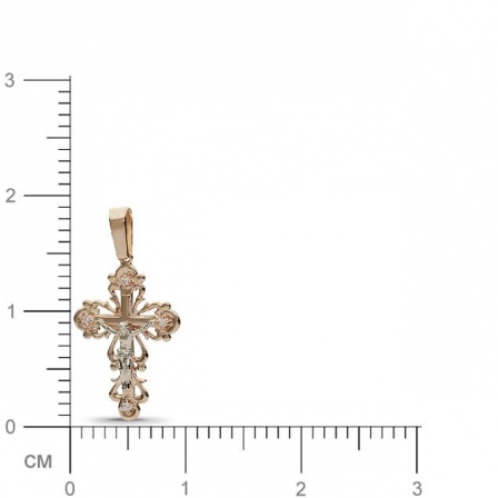Крестик с 4 бриллиантами из комбинированного золота  (арт. 301423)