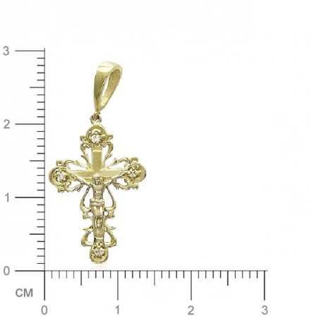 Крестик с 4 бриллиантами из комбинированного золота 750 пробы (арт. 301441)
