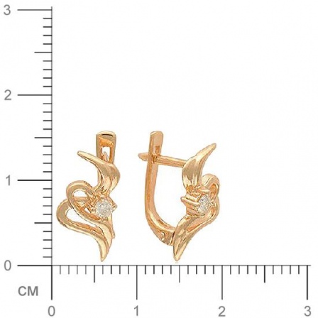 Серьги с 2 бриллиантами из красного золота  (арт. 301577)