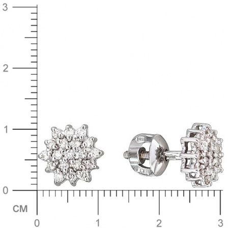 Серьги с 38 бриллиантами из белого золота  (арт. 301662)