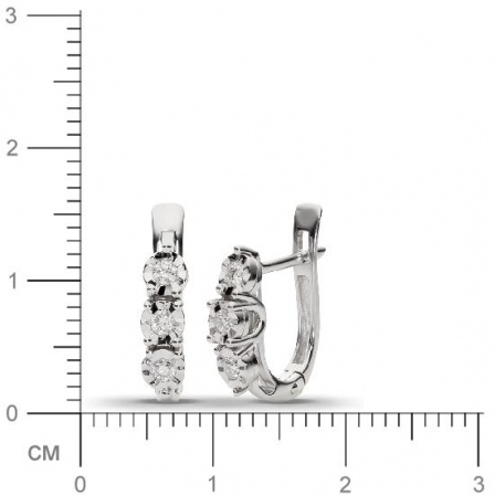 Серьги с 6 бриллиантами из белого золота  (арт. 301708)