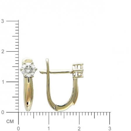 Серьги с 2 бриллиантами из комбинированного золота  (арт. 301919)