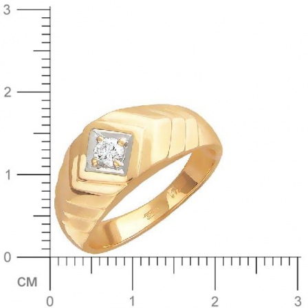 Кольцо с 1 бриллиантом из красного золота  (арт. 302144)