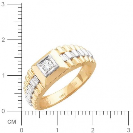 Кольцо с 1 бриллиантом из комбинированного золота  (арт. 302167)