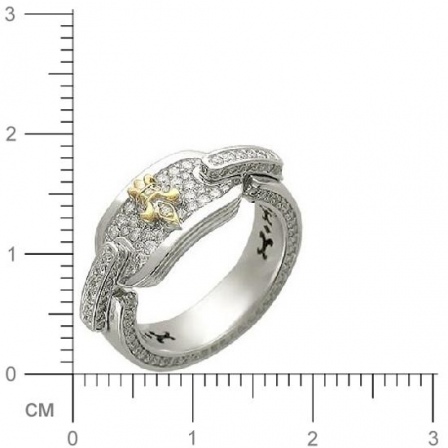 Кольцо с 170 бриллиантами из комбинированного золота 750 пробы (арт. 302192)