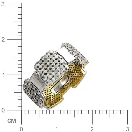 Кольцо с 120 бриллиантами из комбинированного золота 750 пробы (арт. 302198)