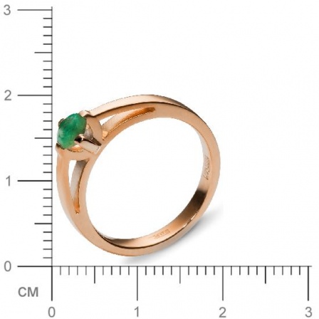 Кольцо с 1 изумрудом из красного золота (арт. 302222)