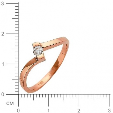 Кольцо с 1 бриллиантом из красного золота  (арт. 302277)