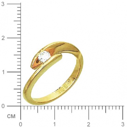 Кольцо с 1 бриллиантом из жёлтого золота 750 пробы (арт. 302313)
