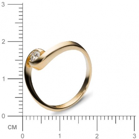 Кольцо с 1 бриллиантом из жёлтого золота 750 пробы (арт. 302321)