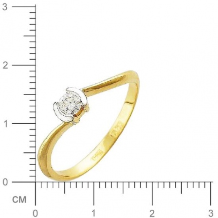 Кольцо с 1 бриллиантом из жёлтого золота 750 пробы (арт. 302339)