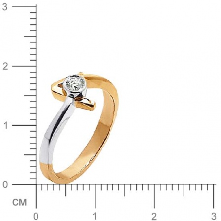 Кольцо с 1 бриллиантом из комбинированного золота  (арт. 302353)