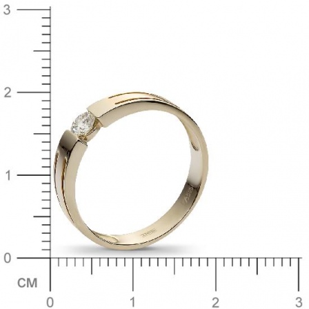 Кольцо с 1 бриллиантом из комбинированного золота  (арт. 302357)