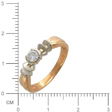 Кольцо с 1 бриллиантом из комбинированного золота  (арт. 302389)