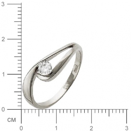 Кольцо с 1 бриллиантом из белого золота 750 пробы (арт. 302417)