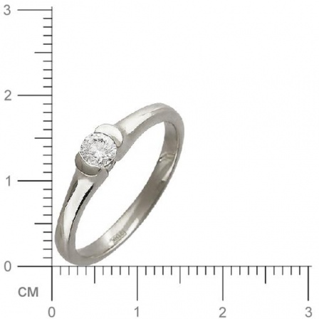 Кольцо с 1 бриллиантом из белого золота 750 пробы (арт. 302419)
