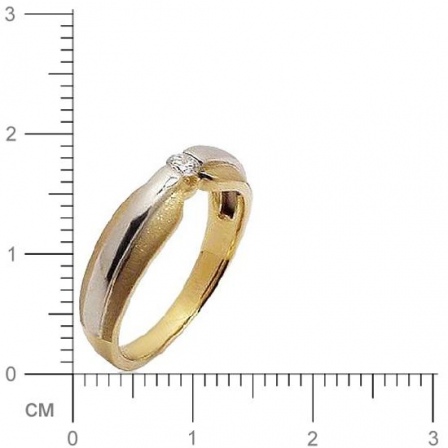Кольцо с 1 бриллиантом из комбинированного золота 750 пробы (арт. 302423)