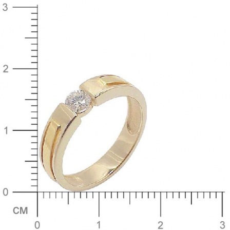 Кольцо с 1 бриллиантом из комбинированного золота 750 пробы (арт. 302431)