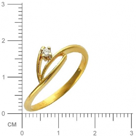Кольцо с 1 бриллиантом из комбинированного золота 750 пробы (арт. 302462)
