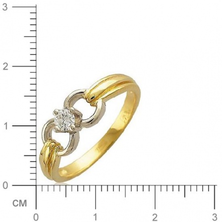 Кольцо бесконечность с 1 бриллиантом из комбинированного золота 750 пробы (арт. 302467)