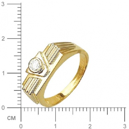 Кольцо с 1 бриллиантом из комбинированного золота 750 пробы (арт. 302627)