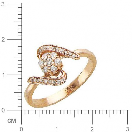 Кольцо с 25 бриллиантами из красного золота  (арт. 302765)