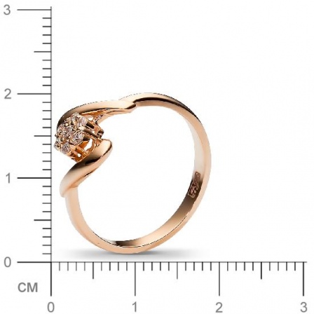 Кольцо с 7 бриллиантами из красного золота  (арт. 302766)