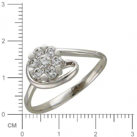 Кольцо с 7 бриллиантами из белого золота  (арт. 303064)