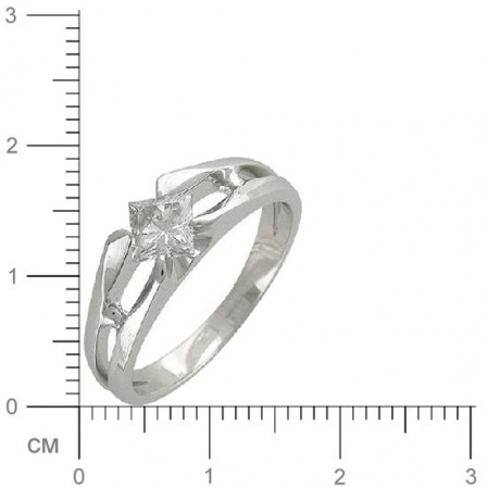 Кольцо с 1 бриллиантом из белого золота  (арт. 303371)