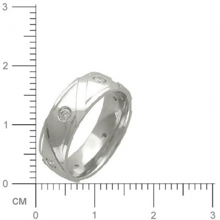 Кольцо с 6 бриллиантами из белого золота  (арт. 303384)