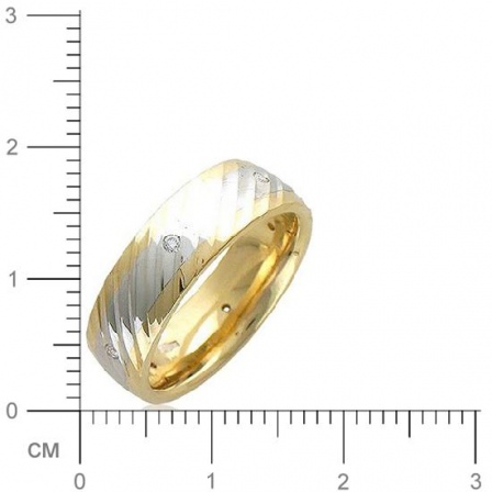 Кольцо с 6 бриллиантами из комбинированного золота  (арт. 303394)