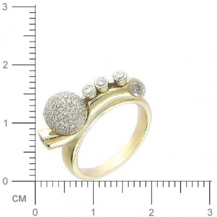 Кольцо с 120 бриллиантами из жёлтого золота  (арт. 303423)