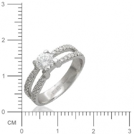 Кольцо с 37 бриллиантами из белого золота 750 пробы (арт. 303452)