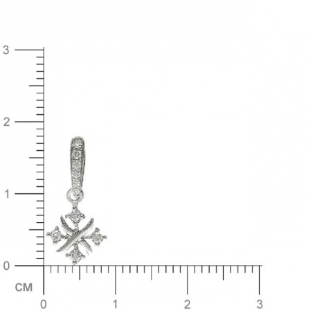 Подвеска Снежинка с 4 бриллиантами из белого золота  (арт. 303478)