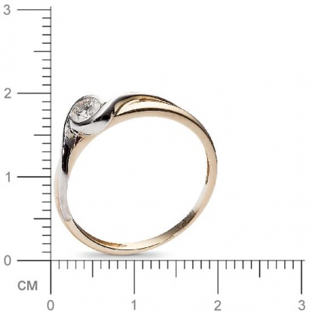 Кольцо с 1 бриллиантом из комбинированного золота  (арт. 303748)