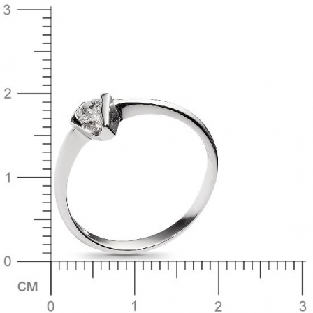 Кольцо с 1 бриллиантом из белого золота  (арт. 303919)