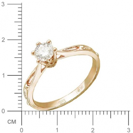Кольцо с бриллиантом из красного золота (арт. 313872)