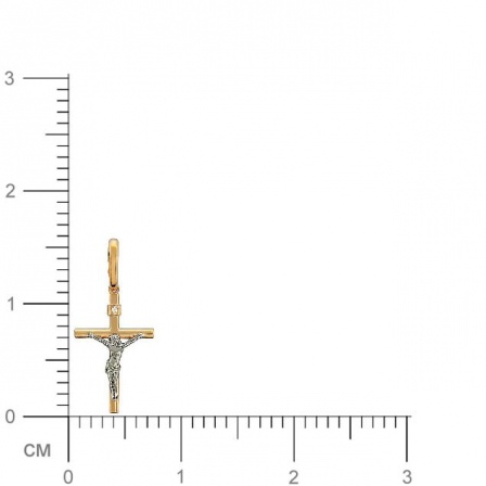 Крестик с бриллиантом из комбинированного золота (арт. 313889)