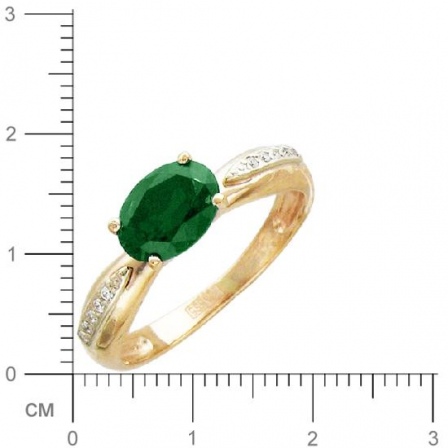 Кольцо с алпанитом, фианитами из комбинированного золота (арт. 313995)
