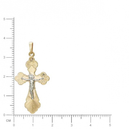 Крестик из комбинированного золота (арт. 314066)