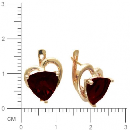 Серьги с гранатами из красного золота (арт. 314109)