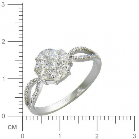 Кольцо с бриллиантами из белого золота (арт. 315025)