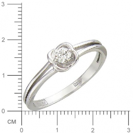 Кольцо с бриллиантом из белого золота (арт. 315028)